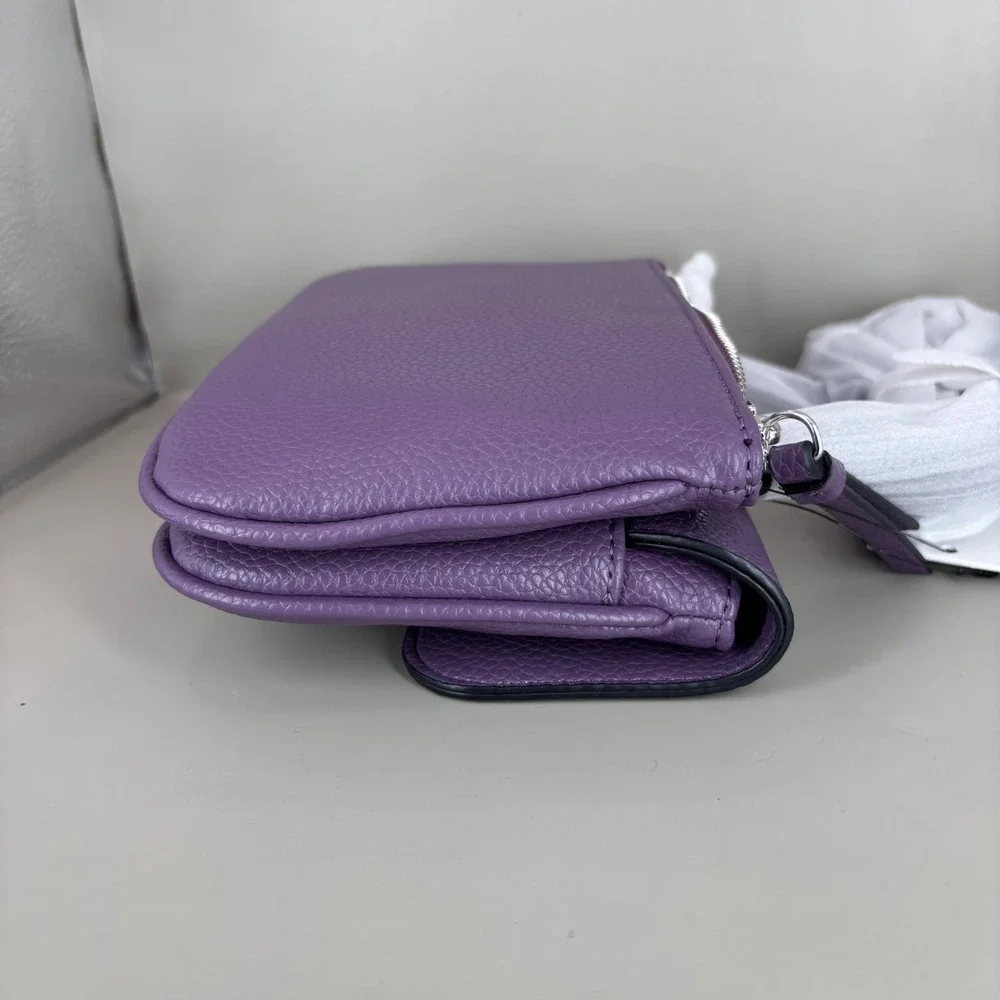 Calvin Klein Arya Purple Pebbled Crossbody Bag H5JEYZK4 New